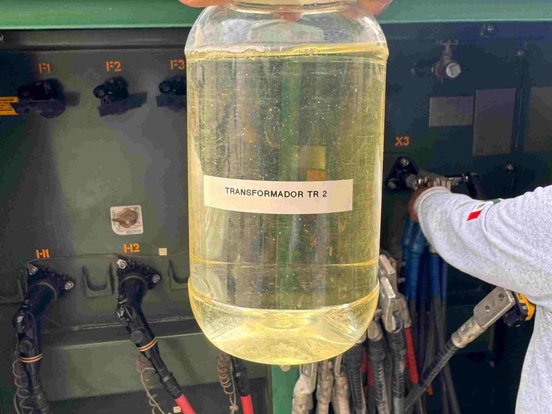 Muestra de aceite aislante del transformador TR-2